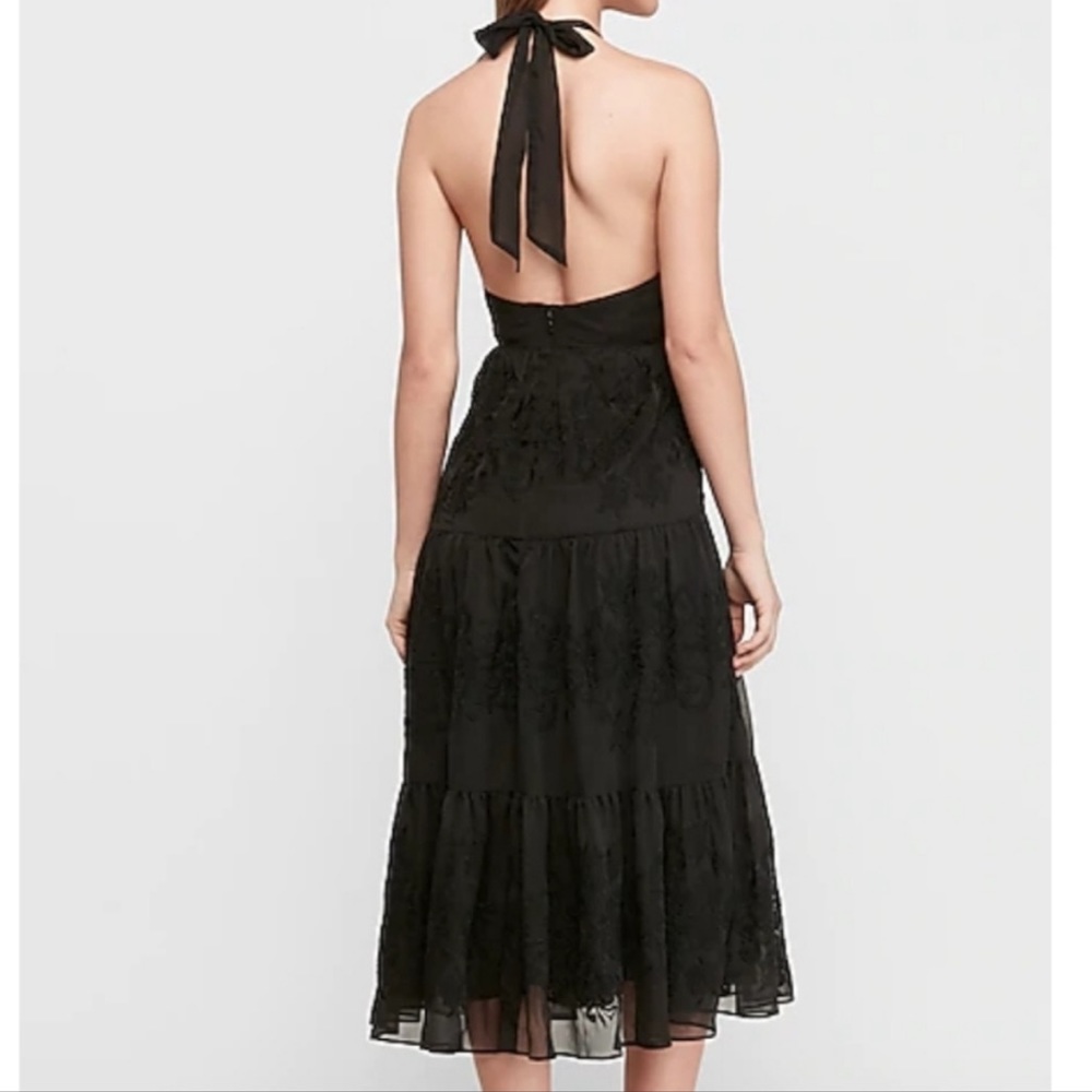 Express Embroidered Tiered Midi Dress